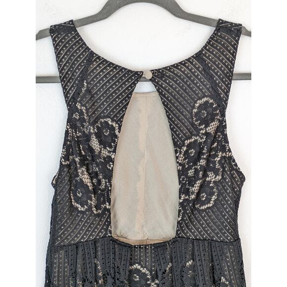 Free People Dress Rocco Floral Lace Boho Victorian Cottagecore Black Size 2 - Picture 6 of 12